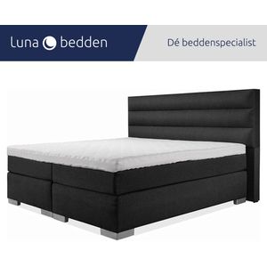 Luna Bedden - Boxspring Maya - 180x220 Compleet Zwart 3 Balken