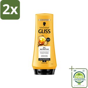 Gliss - Hair Repair - Conditioner Oil Nutritive voor Intensieve Voeding - 200 ml - Voordeelverpakking - 2 stuks - Haar conditioner - Voedende conditioner