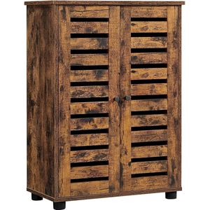 Rootz Dressoir - Badkamerkast - Opbergkast - Verstelbare Planken - Bewerkt Hout - Bruin - 60 x 30 x 82 cm