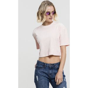 Urban Classics - Velvet Short Kimono Crop top - L - Roze