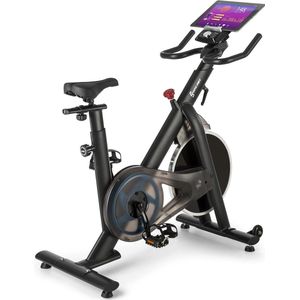 Capital Sports Evo Race Indoor Bike - Cardiobike - Hometrainer - Fitness app - Vliegwielmassa: 22 kg - Staploze magnetische weerstand - Inclusief bluetooth polsslagband - Grijs