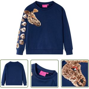 vidaXL Meisjestrui - Kindertrui - Kindertrui 116 marineblauw - Jongenstrui - Blauwe Trui - Katoenen Trui