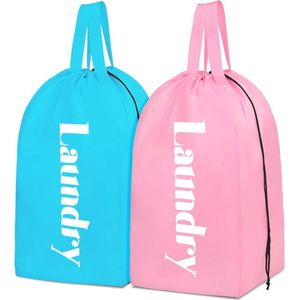 Extra Grote Reiswaszak met Handvatten - Duurzaam en Scheurvast - 2-Pak - Gemakkelijk voor Vuile Kleding - Machinewasbaar