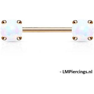 Tepelpiercing Opal Rose gold plated