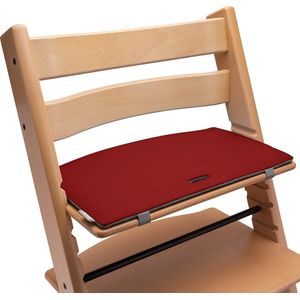 Zitkussen, hoge stoel, compatibel met Stokke Tripp Trapp hoge stoel (rood/grijs) zitkussen, kussen, stoelbekleding, bekleding, vilt, accessoires voor kinderstoel, houten trapstoel, Mahona