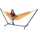 Hangmat met Standaard Eénpersoons 'Easy & Dream' Orange | Complete hangmatset | Bevestiging inclusief | 120 KG | 320 CM | Polycotton + Metaal | 1% For The Planet | Tropilex