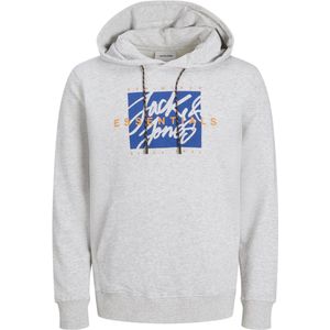 JACK&JONES PLUS JJCOLTON SWEAT HOOD - White Melange - Heren Trui