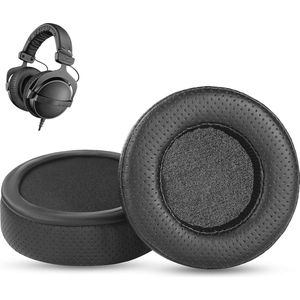 Ademende Vervangende Oorkussens voor Koptelefoons - Geperforeerd Proteïneleer en Geheugenschuim