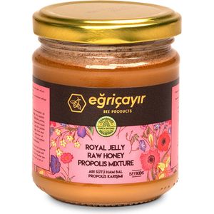 Egricayir - Rauwe Honingmix met Rojal Jelly en Propolis - 240gr - Combinatie van twee krachtige natuurproducten - Boordevol vitaminen B en C, mineralen, eiwitten en antioxidanten - Extra energie, weerstand en vitaminen