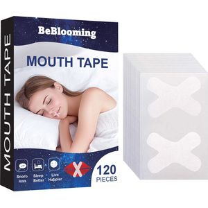 BeBlooming Mondtape 120 Stuks - Anti Snurk - Mondpleisters - Snurktape - Mouth Tape - Mond Tape slaap - Myotape - Neusstrips