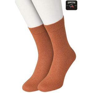 Bonnie Doon Set Katoenen Glitter Sokken Dames Henna Oranje maat 36/42 - Set met 2 paar Sokken - Glitter Subtiel - Katoen met zachte Lurex - Zachte Sokken - Gladde Naden - Perfecte Pasform - 2 pack - Multipack - Henna Oranje - OL05113802.246