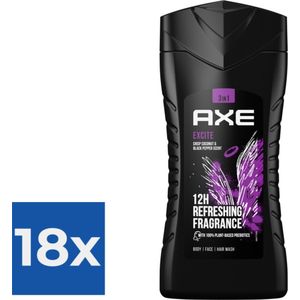 Axe Douchegel - Excite 250 ml - Voordeelverpakking 18 stuks