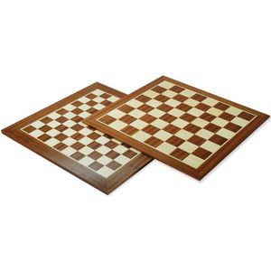 schaakbord mahonie/ahorn ingelgd V.50mm.48cm