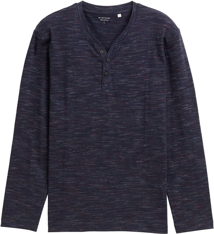 Tom Tailor - Shirt - Navy red multi - Lange Mouwen - Gemêleerde Look