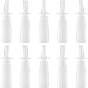 Neussprayfles - 20 stuks - 10 ml - 9,2×2 cm - Navulbaar - Fijne neusspray - Direct Spray Flesje - Neusreiniging - Geschikt voor thuis, op reis en buitenshuis - Wit