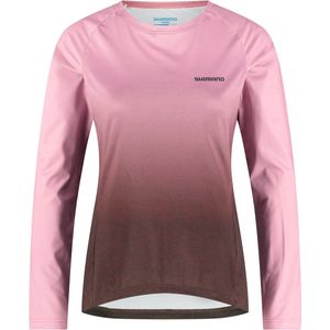 Shimano Womens Parco L/S Printed Jersey Fietsshirt (Dames |roze)