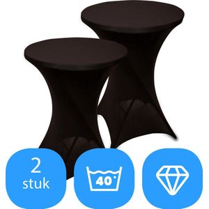 Statafelrok Zwart x 2 – ∅80-85 x 110 cm – Statafelhoes Stretch 2 Stuks – Tafelrok voor Statafel Sta Tafel | Staantafelhoes - Geschikt voor Horeca Evenementen | Cocktailparty | Trouwerij