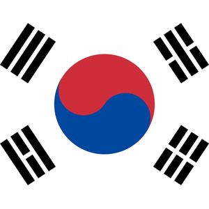 Partychimp Vlag Zuid Korea - 90x150 Cm - Polyester - Rood/Wit/Blauw