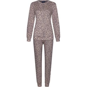 Pastunette Dames Pyjama met lange mouwen - Beige panterprint - 44