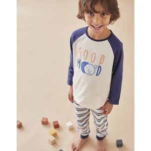 Noukie's - Pyjama - Jongens - Good moon - Ecru marine - 3 jaar 98