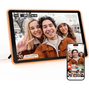 Digitale Fotolijst 10,1 inch met IPS-Touchscreen en Wifi, 32 GB Opslag, Foto's en Video's Delen