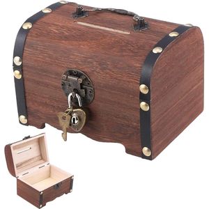 Vintage Wooden Treasure Chest Wooden Chest Vintage Look Small Treasure Chest Made of Wood Pirate Treasure Chest Wooden Treasure Chest Treasure Chest Made of Wood with Lock Suitable for Storage and