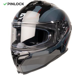 Motor Integraal Integraalhelm HYPERION TECH Zwart/Grijs/Rood M van MOTOBLOUZ