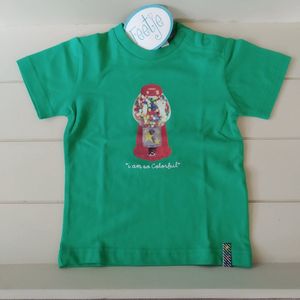 Feetje t-shirt baby uni groen met snoeppot maat 74