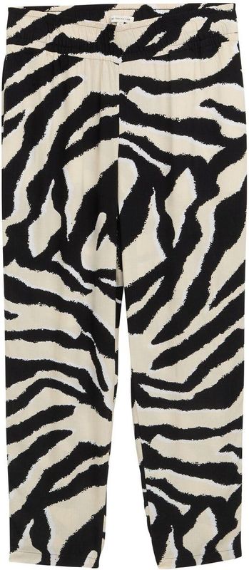 TOM TAILOR - 38070 - Losse Slim Broek - Abstract Beige Zebra