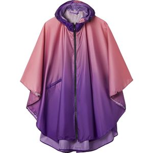 Geweo Regenponcho Volwassenen - Regenmantel Poncho - Raincoat Heren -Fietsponcho - Fietsponcho Fiets Dames - Herbruikbaar- One Size - Unisex - Adjustable Hood en Snap-buttons - Roze paars verloop