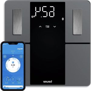 Weegschaal Diagnoseweegschaal Bluetooth Lichaamswaarden Analyse Super Black Edition Extra Groot Display