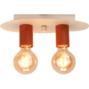 Chericoni Colorato Plafondlamp - 2 Lichts - Rood - Ijzer & Metaal - Italiaans Design - Nederlandse Fabrikant.