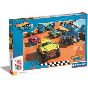 Clementoni - Kinderpuzzel - 104 Maxi Stukjes - Hot Wheels - Puzzel Voor Kinderen - Vanaf 4 Jaar