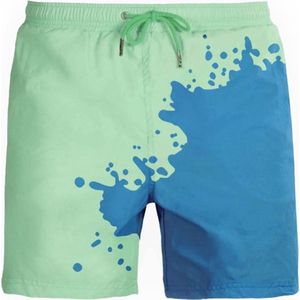 Sea'sons- Kids-Jongens zwembroek Solid -Blauw groen - Maat 104