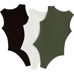 Nivard Bodysuit Dames - Jumpsuit - Corrigerend Ondergoed - Body plunge - Lingerie - Setje Vrouwen - 3 Pcs - Gemengd - Maat XL