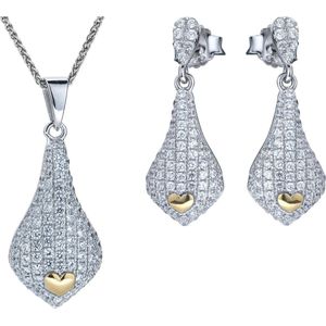 Orphelia SET-5220 - Juwelenset: Ketting + Oorbellen - 925 Zilver - Zirkonia - 45/2,4 cm