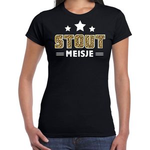 Bellatio Decorations verkleed t-shirt voor dames - Stout meisje - zwart - carnaval/themafeest L