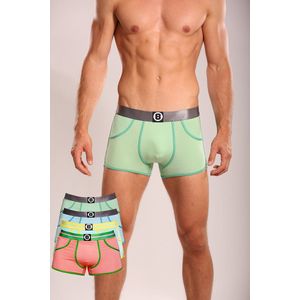 Bolas Underwear | Heren Boxershort | Katoen | 4 Pack | Effen | Licht Groen | Licht Blauw | Turquoise | Roze | Maat XL