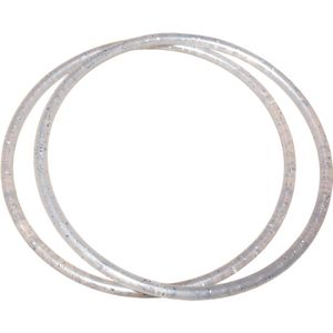 Armbanden transparant-zilver set van 2 stuks.