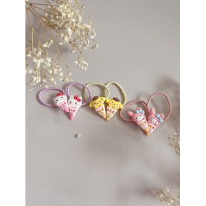 Sanrio Haarelastiekjes - 6stuks - Pastel - Ø 30mm - - Elastiek - Haar Accessoires - Kinderen - Peuter - Baby - Meisjes