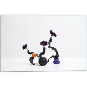Forex - Asymmetrische Bloemenvaasjes  - 60x40cm Foto op Forex