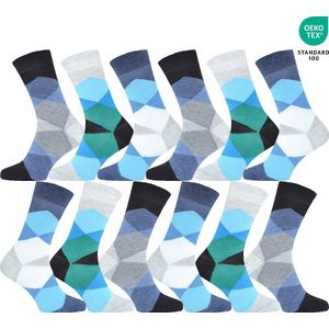 GIANVAGLIA® Deluxe SK-218 Katoenen Sokken Unisex 12 Paar 35-38