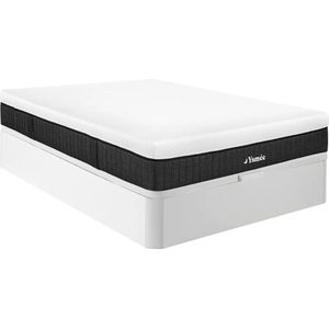 Vente-unique Set 160 x 200 cm bedbodem met opbergruimte, wit + matras met pocketveren en 5 zones, 21 cm dik - CIDORA van YSMÉE