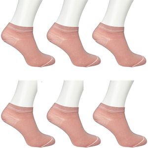 Sneakersokken - 6-pack - oud roze - enkelsokken - unisex