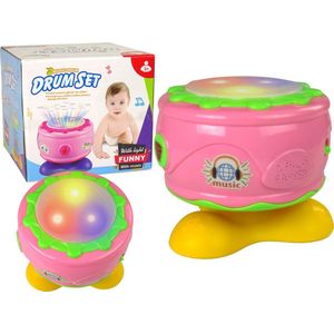 Interactieve muziek drumstel voor kinderen met licht en geluid - Drum met geluid en licht - Roze  - Vanaf 3 jaar