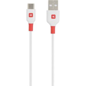 Skross USB-kabel USB 2.0 USB-A stekker 2.00 m Wit Rond SKCA0003A-C200CN