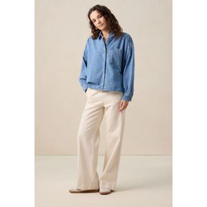 Sissy-Boy - High Waist Wide Leg Jeans - Witte - Met Rits