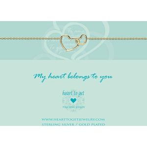 Heart to Get bracelet, gold plated, entwined hearts, my heart belongs to you.