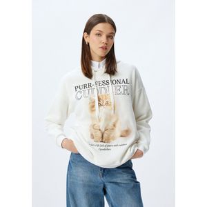 Capuchon kraag Met drukwerk Kapuzensweatshirt