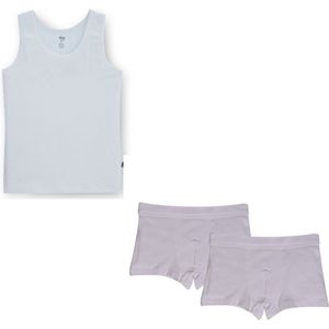 Woody ondergoed set jongens - wit - 1 onderhemd en 2 boxers - maat 128